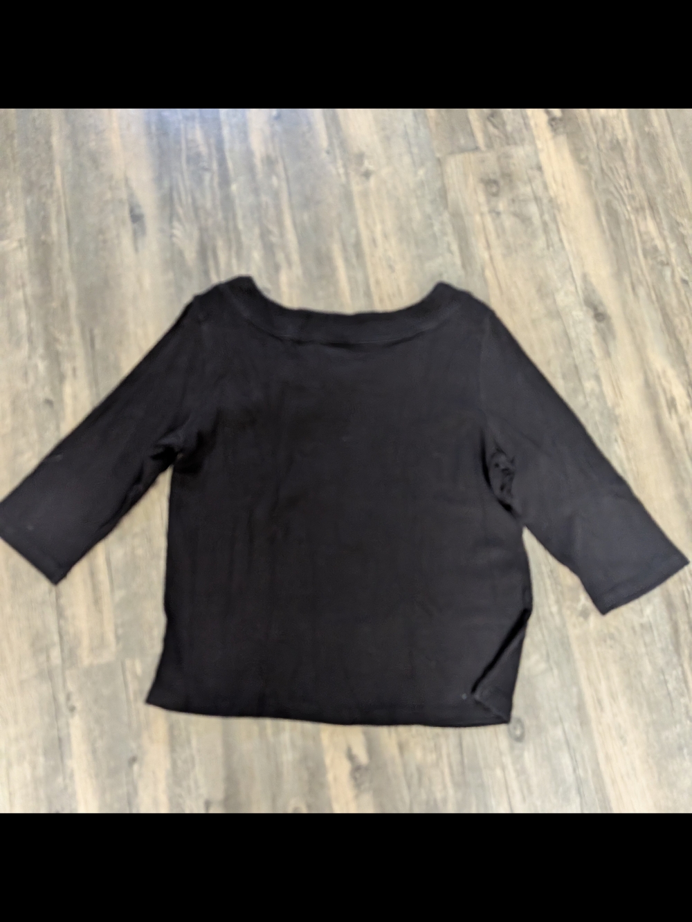 Rafaella Black Keyhole Scoop Neck Long Sleeve Top - Picture 4 of 4
